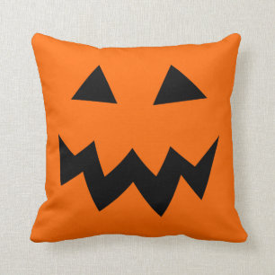 Orange dekorativ kudde för ansikte för Halloween