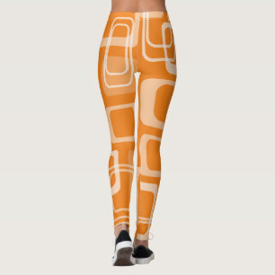 Orange den retro mod60-tal kvadrerar leggings
