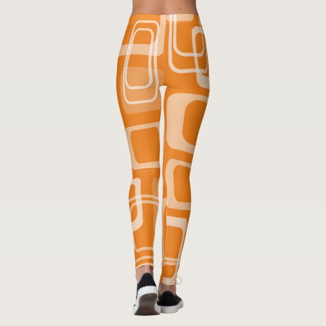 Orange den retro mod60-tal kvadrerar leggings (Baksida)