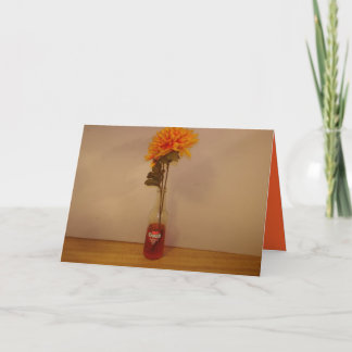 Orange design för fruktdryckflaskakort helgkort
