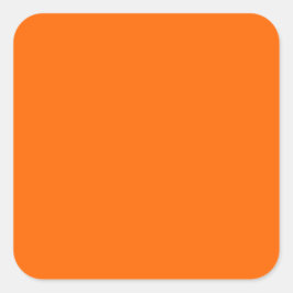 Orange Designer Single Färg Fyrkantigt Klistermärke