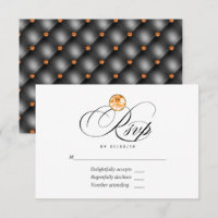 Orange Diamant Bröllop OSA-kort