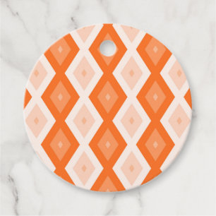 Orange diamant mönster gåvor etiketter