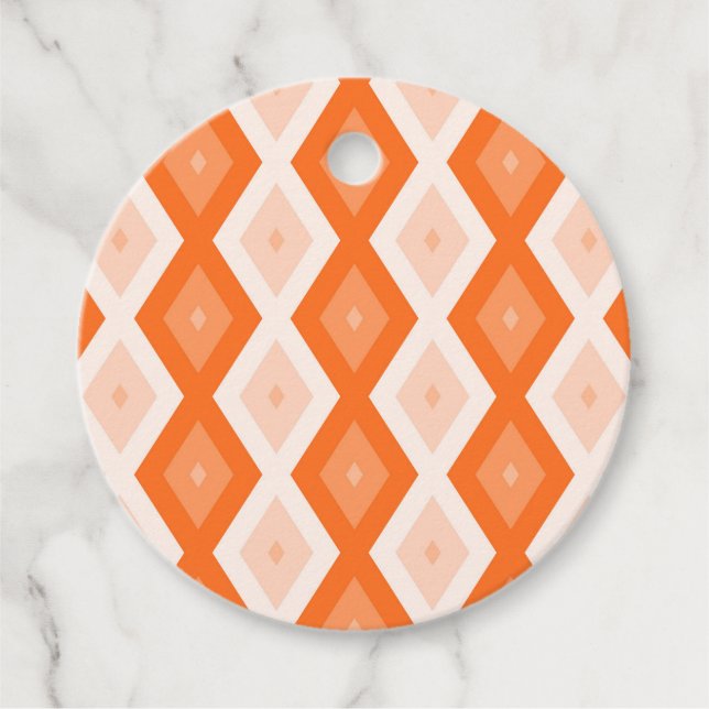 Orange diamant mönster gåvor etiketter (Framsida)