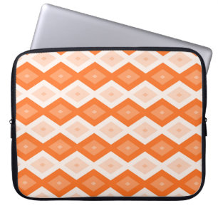 Orange diamant mönster laptop fodral