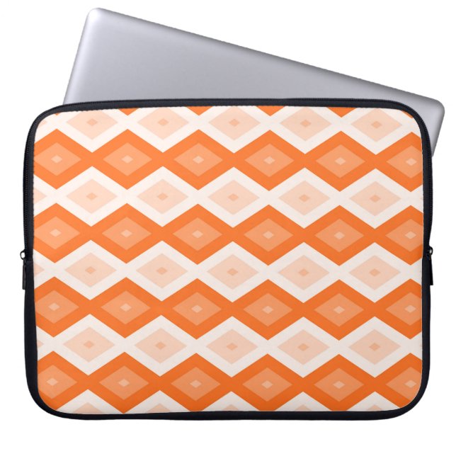 Orange diamant mönster laptop fodral (Framsidan)