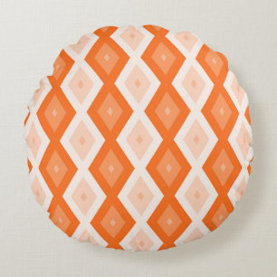 Orange diamant mönster rund kudde