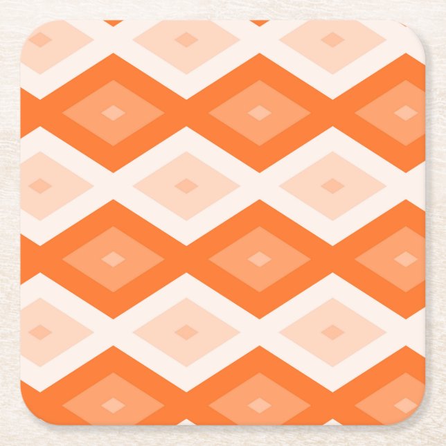 Orange diamant mönster underlägg papper kvadrat (Framsidan)
