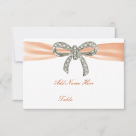 Orange Diamantbåge Bröllopsbord Placeringskort