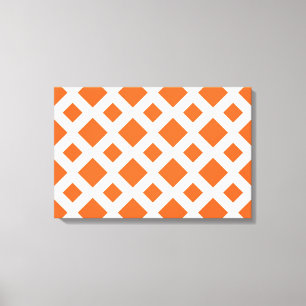 Orange Diamanter på vitt Canvastryck