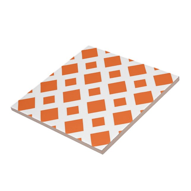Orange Diamanter på vitt Kakelplatta (Sidan)