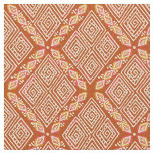 Orange diamantformer Mud Cloth Inspirerad Tyg