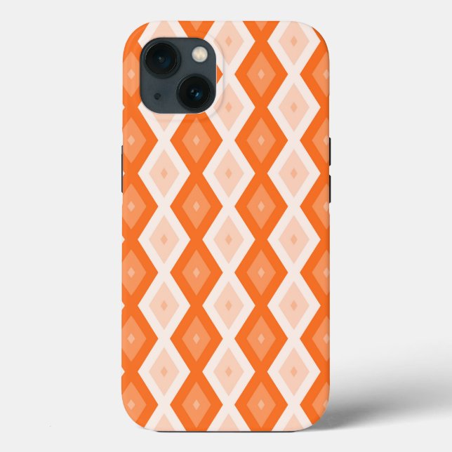 Orange diamantmönster Case-Mate iPhone fodral (Baksida)