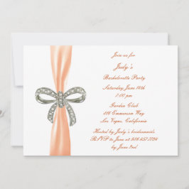 Orange Diamond Bow Bachelorette-partiets inbjudan
