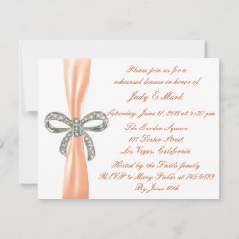 Orange Diamond Bow Bröllop Rehearsal Dinner Inbjud Inbjudningar