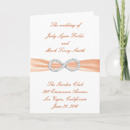 Orange Diamond Infinity Bröllopsprogram Card Program