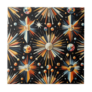 Orange Diamond Mid Century Modern Kakelplatta