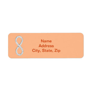 Orange Diamond Ofinity Bröllop Adressetiketter Returadress Etikett