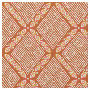 Orange Diamond Shapes Lera Trasa Inspired Tyg