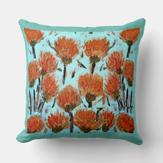 Orange Dianthus caryophyllus Throw Cushion 51 x 5 Kudde (Framsida)
