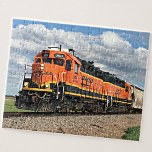 Orange Diesel Locomotive Tåg Engine Railroad Pussel<br><div class="desc">Orange Black Diesel Loco Tåg Puzzle - se min butik för fler underbara Tåg-gåvor</div>