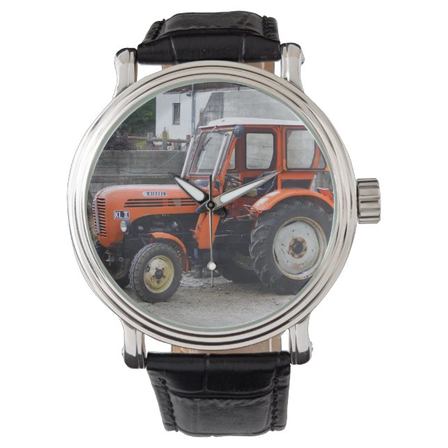 Orange Diesel Tractor Steyr KL II Armbandsur (Framsida)