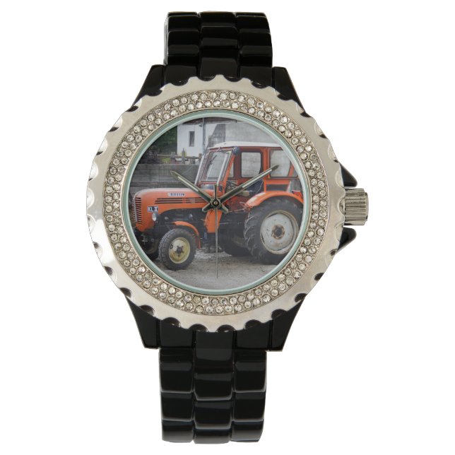 Orange Diesel Tractor Steyr KL II Armbandsur (Framsida)