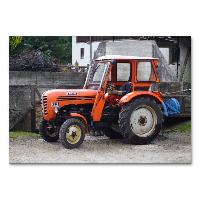 Orange Diesel Tractor Steyr KL II Bordsnummer (Framsidan)