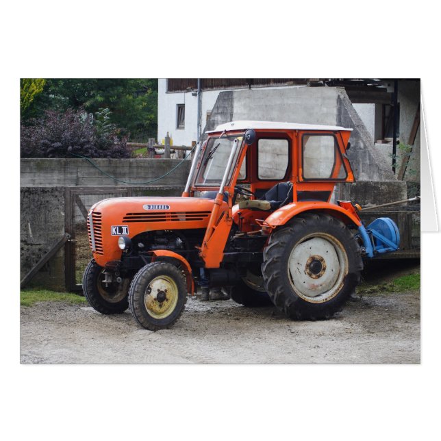 Orange Diesel Tractor Steyr KL II OBS Kort (Framsidan Horizontal)