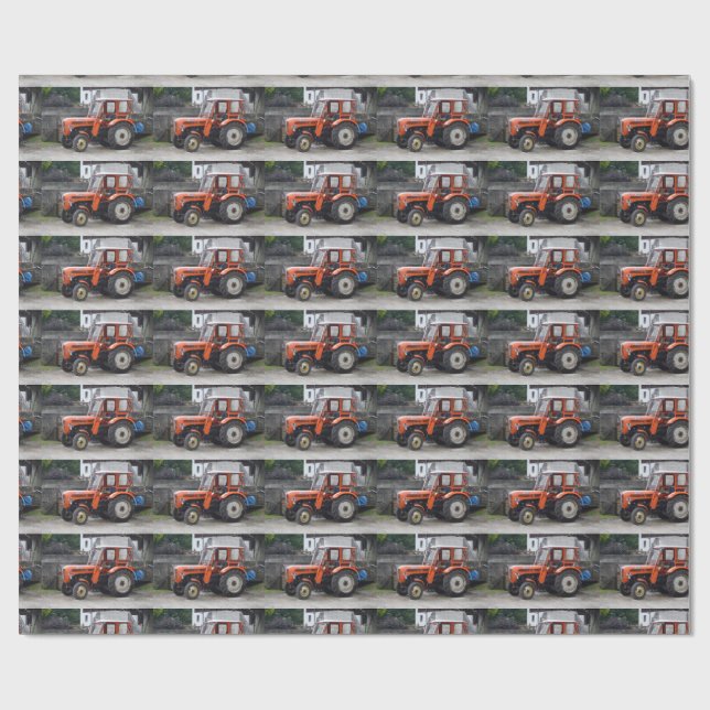 Orange Diesel Traktor Steyr KL II Presentpapper (Platt)
