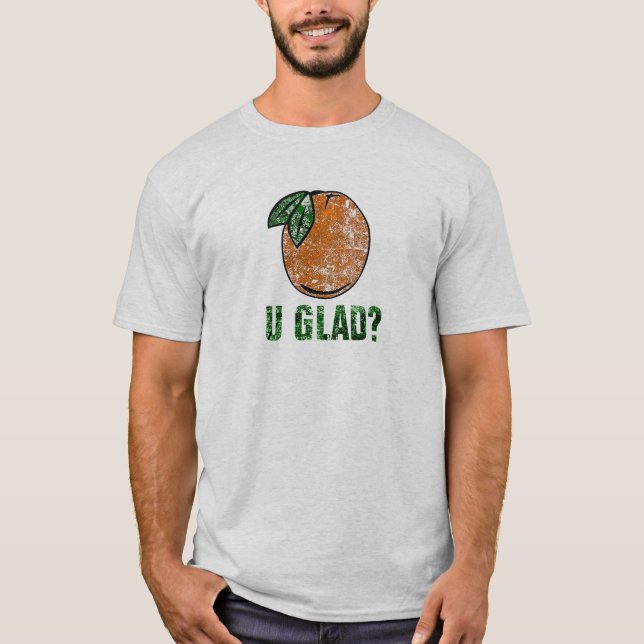Orange dig glad skjorta tee shirt (Framsida)