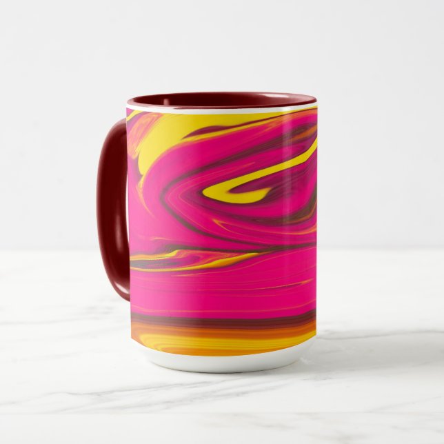 Orange Dimma och Maroon Virvel Mugg (Framsida vänster)