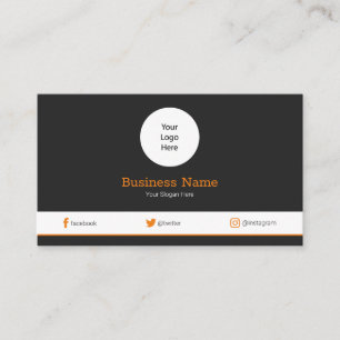 Orange din Logotyp Modern Social-medieprofil Visitkort