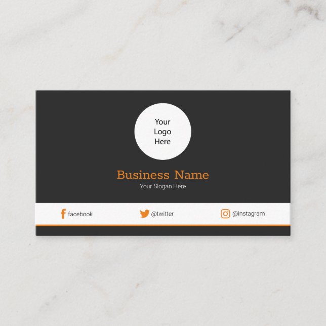 Orange din Logotyp Modern Social-medieprofil Visitkort (Framsida)
