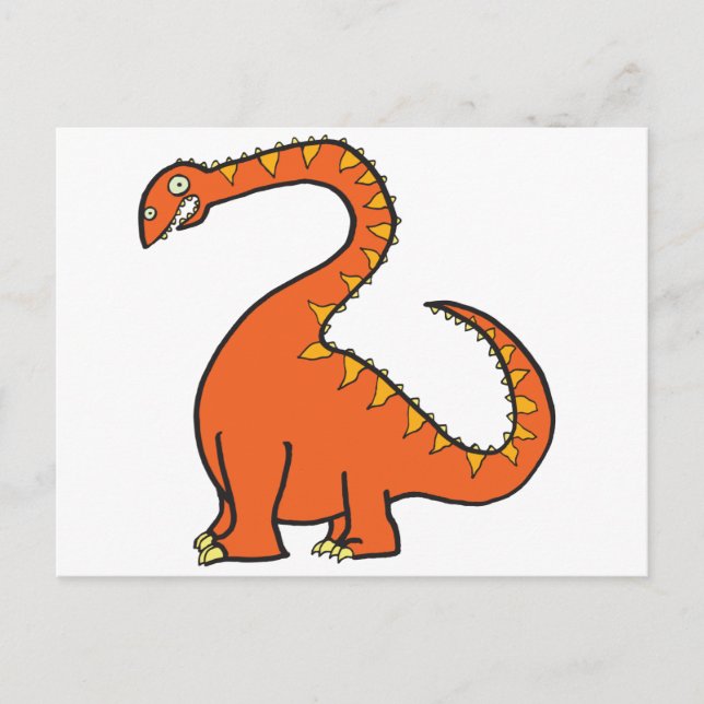 Orange Diplodocus Vykort (Framsida)