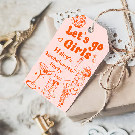 Orange Disco Cowgirl Rodeo Sällskapsfest för Brud Presentetikett