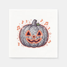 Orange Disco Pumpa Halloween Pappersservetter