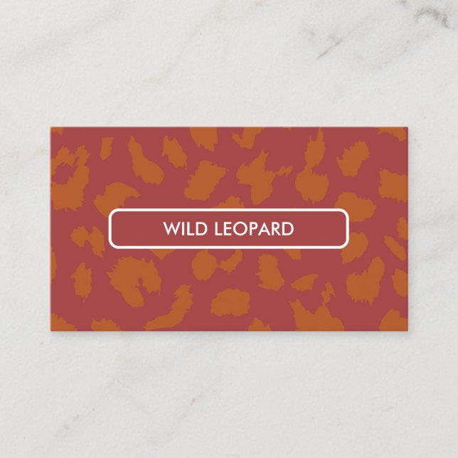 Orange djurhud leopardfläck visitkort (Framsida)