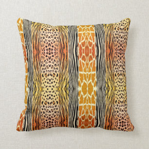 Orange Djurkejsartryckt Zebra Rand Pillow Kudde