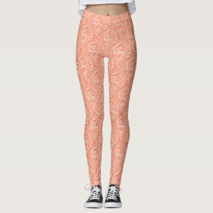 Orange Djurutskrift Rand Leggings
