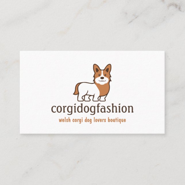 Orange Dog Welsh Corgi Visitkort (Framsida)