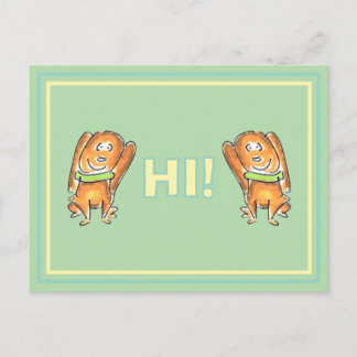 Orange Dog With A Green Collar Cartoon Postcard Helg Vykort