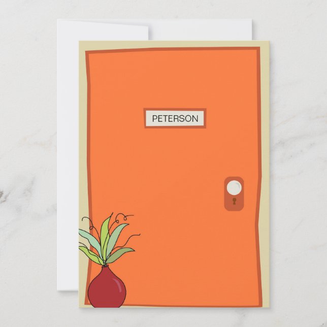 Orange Dörrmeddelande om Flytta Meddelande (Framsida)
