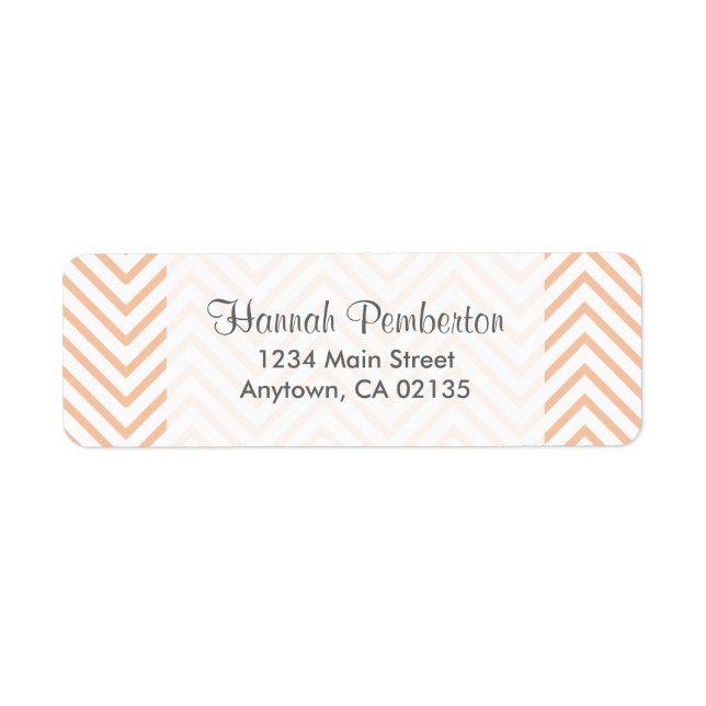 Orange Dots Chevron Returadress Etikett (Framsidan)