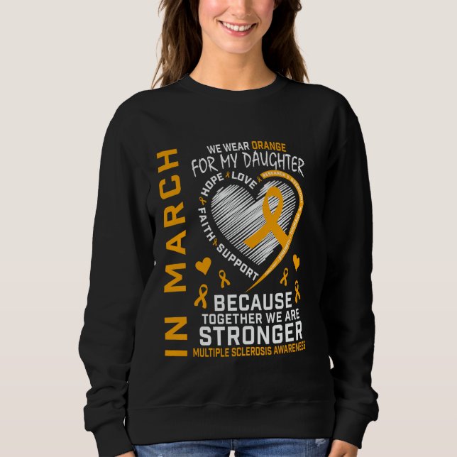 Orange Dotter Multipel Skleros Medvetenhet Månad T Shirt (Framsida)