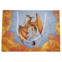 Orange Dragon of Autumn Fantasy Art