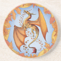 Orange Dragon of Autumn Nature Fantasy Art