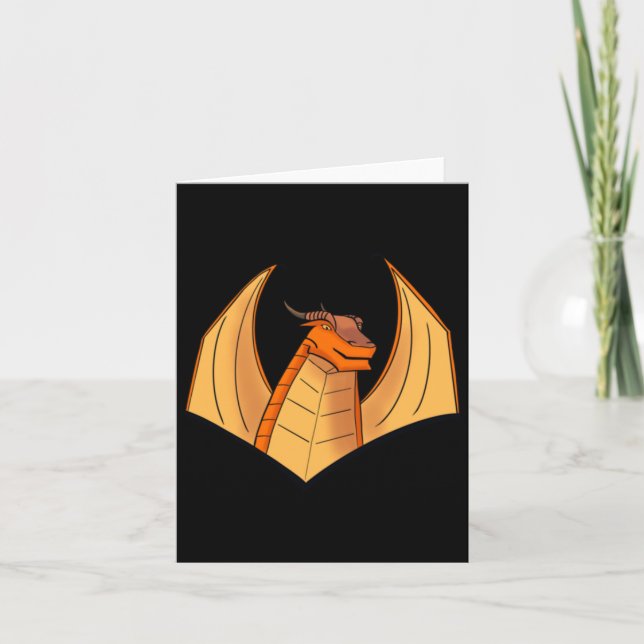 Orange Dragon Sticker Kort (Framsida)