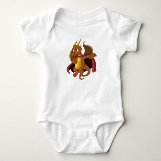 Orange drakon tecknad Baby Bodydräkt T Shirt