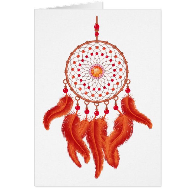 Orange Dream Catcher Hälsningskort (Framsidan)